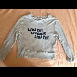 Gray Ribbed Long-Sleeve Top